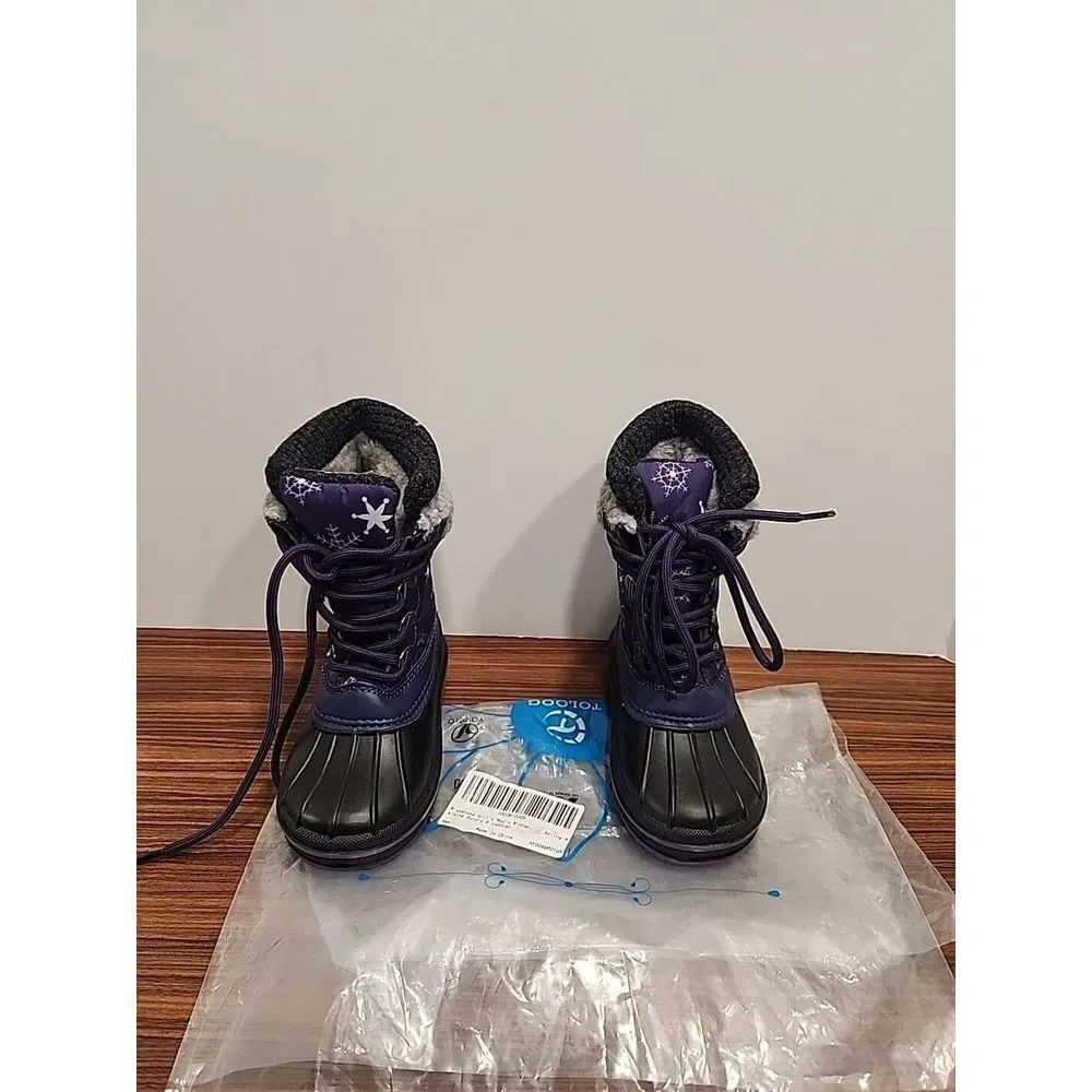 Mishansha Toddler 8 Purple Snow‎ Skiing Boots Lace Up Kids Babies Walking